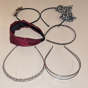 Headband Set Of 6 - Burgundy, Cheetah, Sparkles